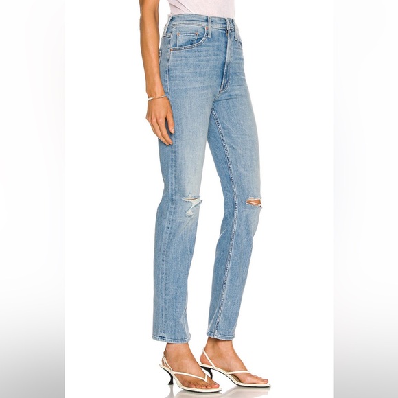 MOTHER High Waisted Rider Skimp Straight Leg Stretch Jeans in Dreamer Size 27 - Picture 9 of 14